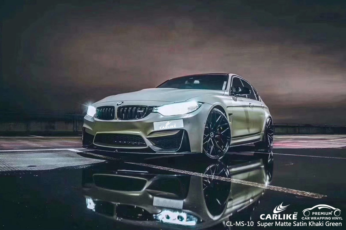 CL-MS-10 SUPER MATTE KHAKI GREEN CAR WRAP VINYL for BMW