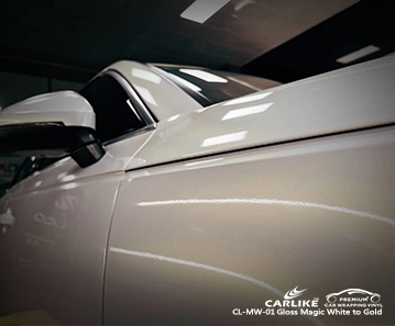 CL-MW-01 لمعان سحري أبيض إلى ذهبي مورد لف جسم السيارة لأودي غيانا الفرنسية