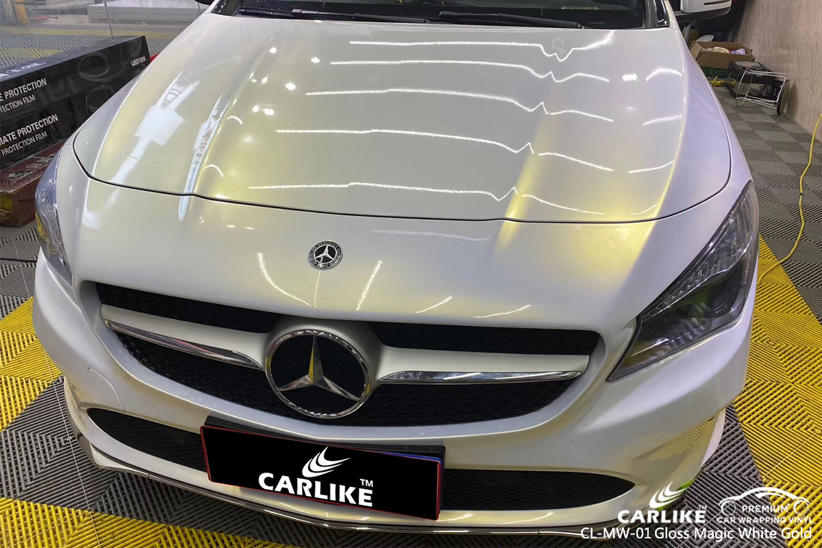 CL-MW-01 gloss magic white to gold car wrap gloss for MERCEDES-BENZ Central African Republic