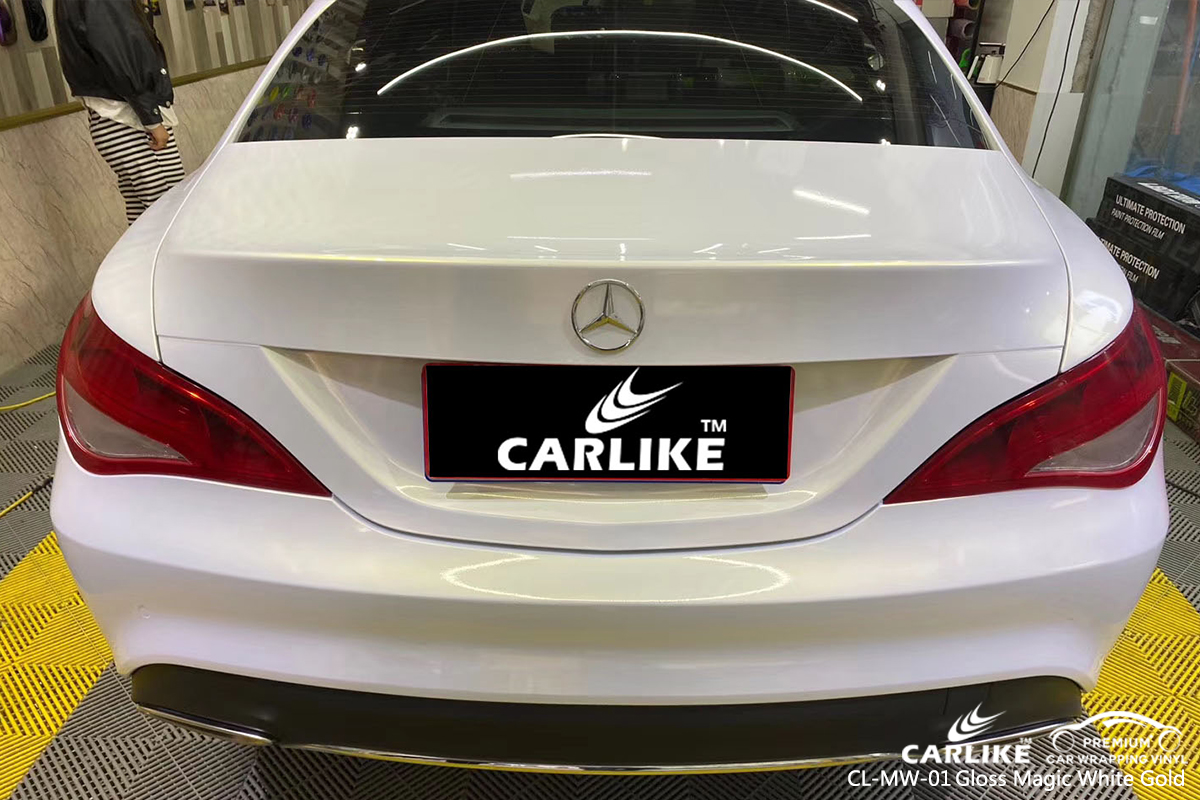 CL-MW-01 gloss magic white to gold car wrap gloss for MERCEDES-BENZ Central African Republic
