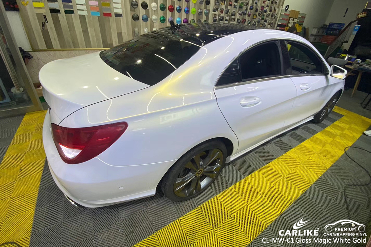 CL-MW-01 gloss magic white to gold car wrap gloss for MERCEDES-BENZ Central African Republic