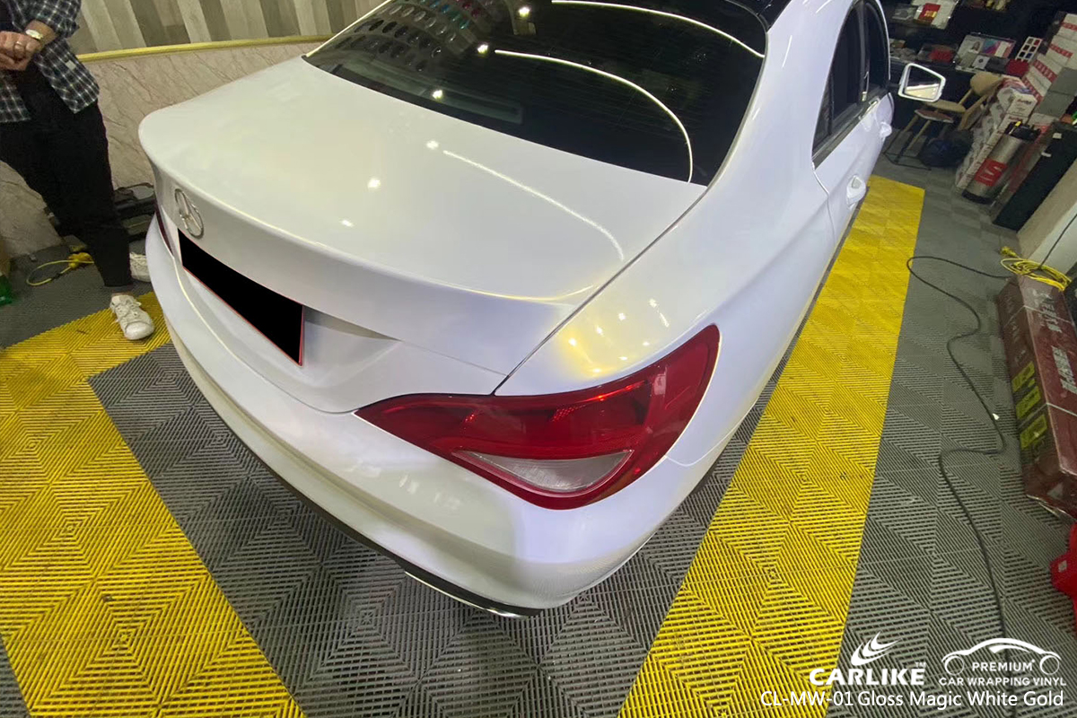 CL-MW-01 gloss magic white to gold car wrap gloss for MERCEDES-BENZ Central African Republic