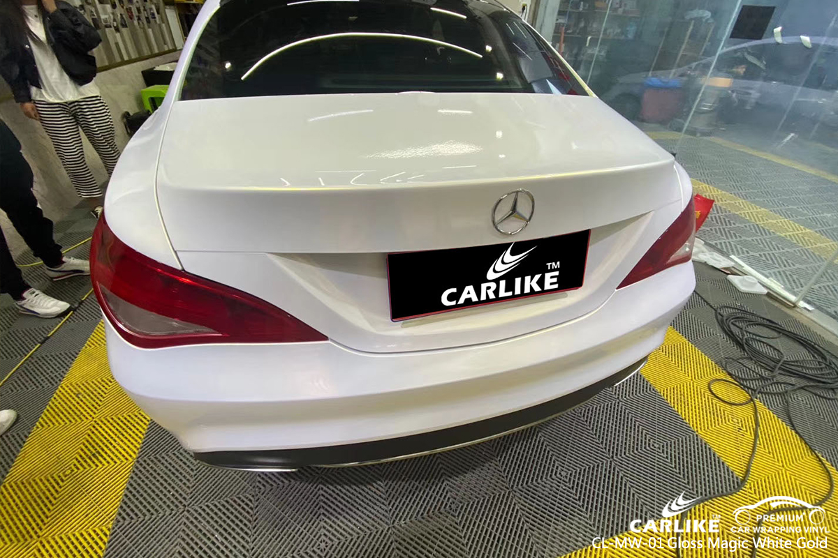 CL-MW-01 gloss magic white to gold car wrap gloss for MERCEDES-BENZ Central African Republic