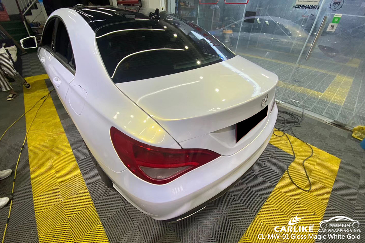 CL-MW-01 gloss magic white to gold car wrap gloss for MERCEDES-BENZ Central African Republic