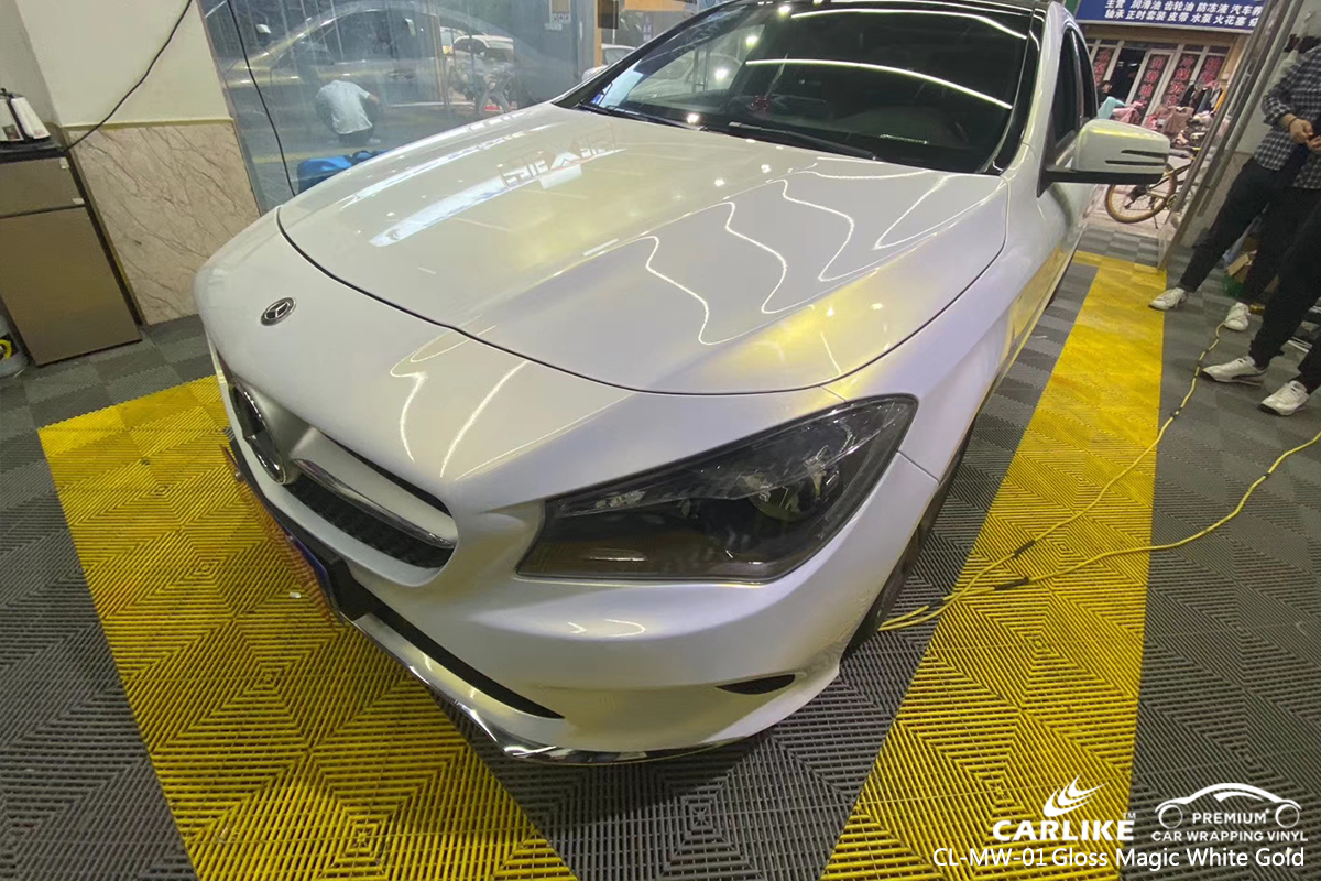 CL-MW-01 gloss magic white to gold car wrap gloss for MERCEDES-BENZ Central African Republic