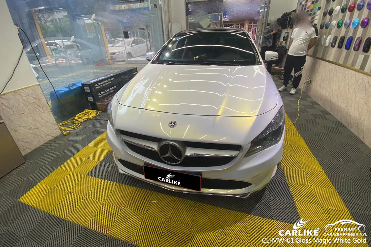 CL-MW-01 gloss magic white to gold car wrap gloss for MERCEDES-BENZ Central African Republic