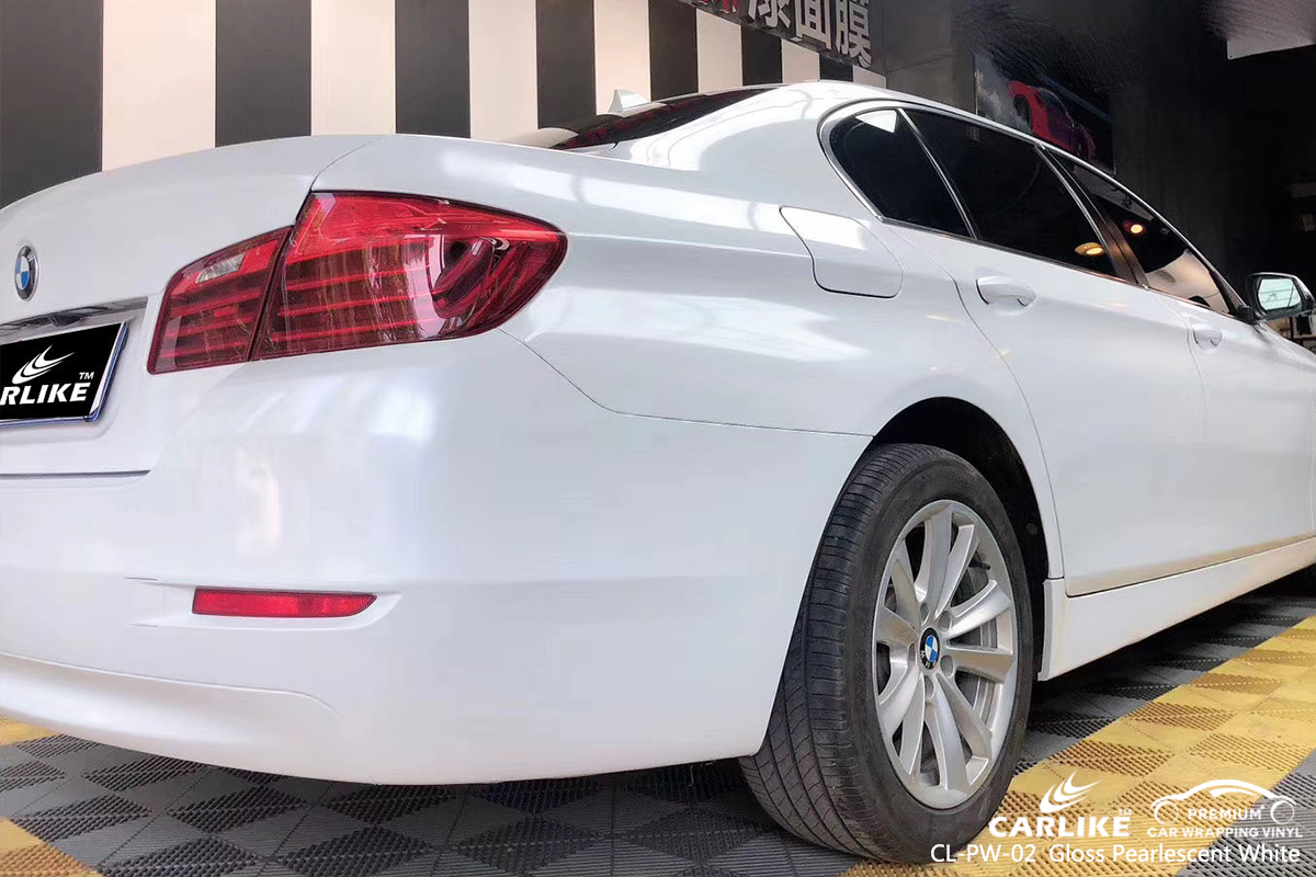 CL-PW-02 gloss pearlescent white vinyl wrap my car for BMW Monaco