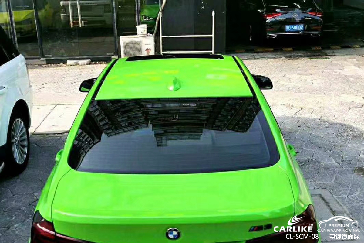 CL-SCM-08 chrome mirror green car vinyl material suppliers for BMW Comoros