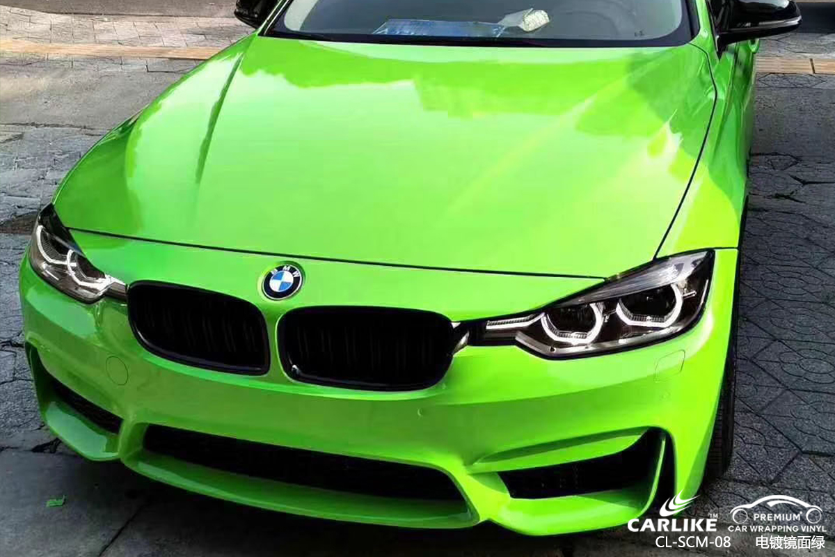 CL-SCM-08 chrome mirror green car vinyl material suppliers for BMW Comoros