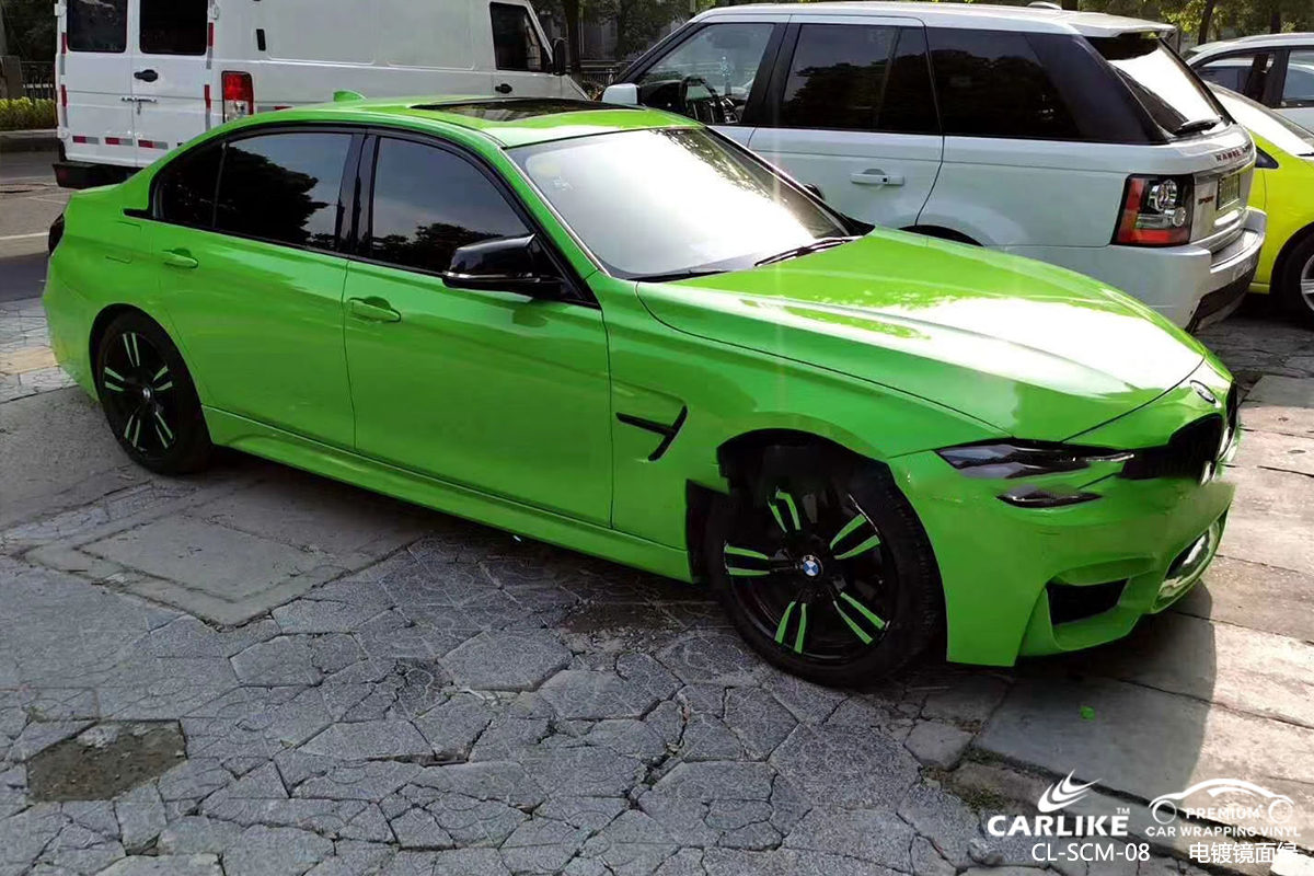 CL-SCM-08 chrome mirror green car vinyl material suppliers for BMW Comoros
