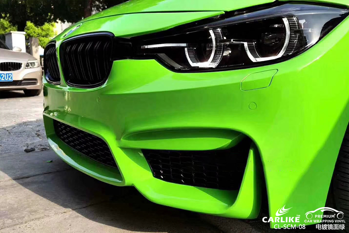 CL-SCM-08 chrome mirror green car vinyl material suppliers for BMW Comoros