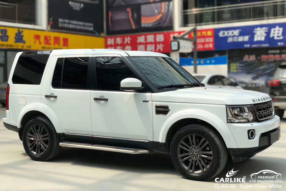 CL-SG-02 super gloss white car high gloss vinyl wrap for LAND ROVER Solomon Islands