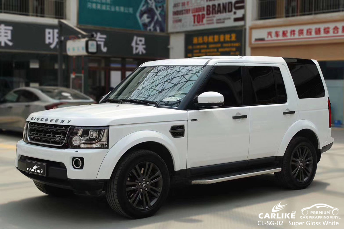 CL-SG-02 super gloss white car high gloss vinyl wrap for LAND ROVER Solomon Islands