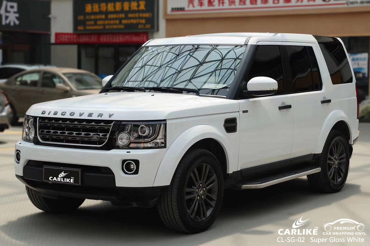 CL-SG-02 super gloss white car high gloss vinyl wrap for LAND ROVER Solomon Islands