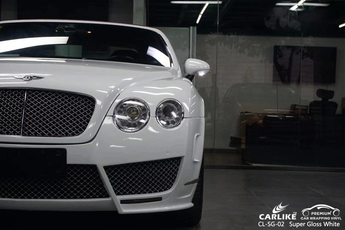 CL-SG-02 super gloss white auto car wrap gloss for BENTLEY Martinique