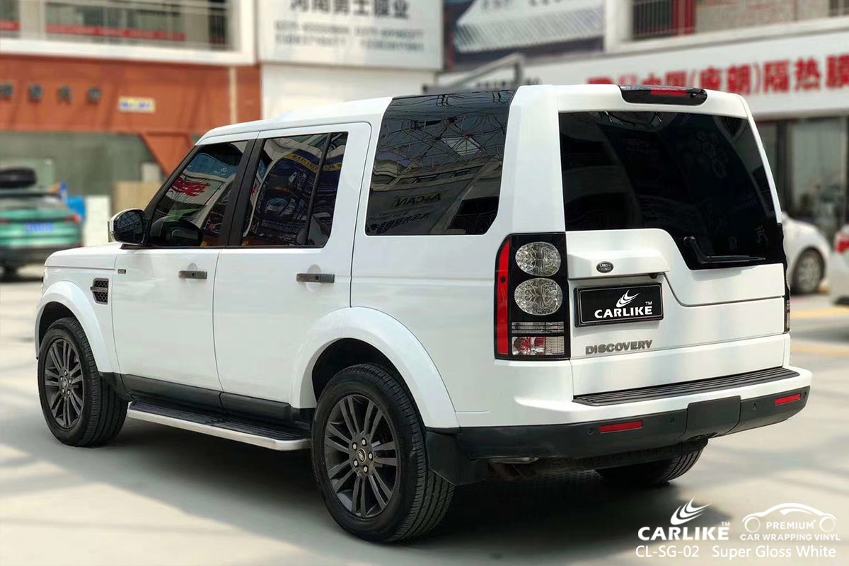 CL-SG-02 super gloss white car high gloss vinyl wrap for LAND ROVER Solomon Islands