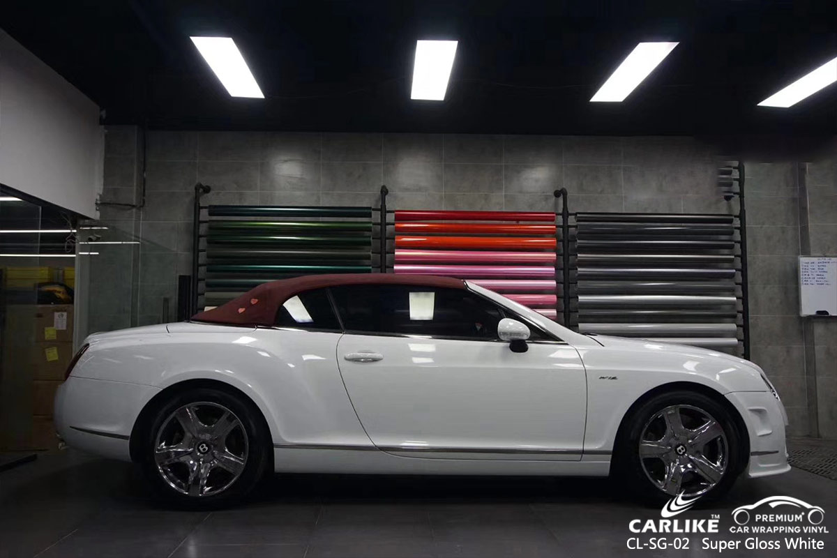 CL-SG-02 super gloss white auto car wrap gloss for BENTLEY Martinique