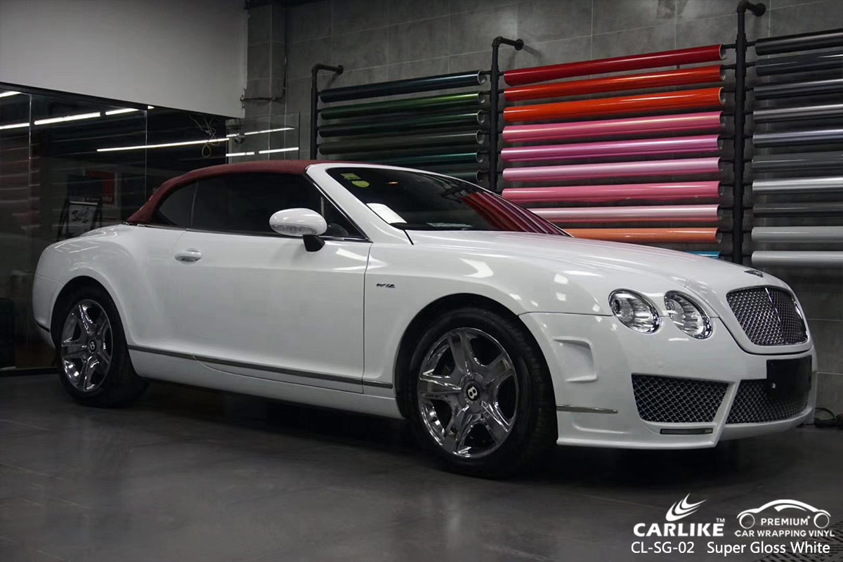 CL-SG-02 super gloss white auto car wrap gloss for BENTLEY Martinique