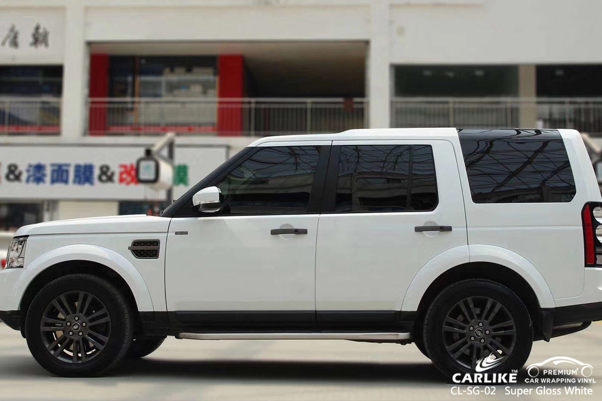 CL-SG-02 super gloss white car high gloss vinyl wrap for LAND ROVER Solomon Islands