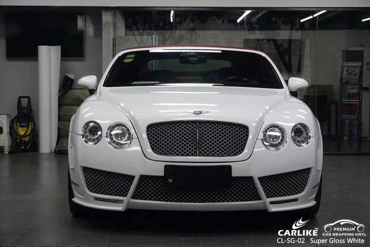 CL-SG-02 super gloss white auto car wrap gloss for BENTLEY Martinique