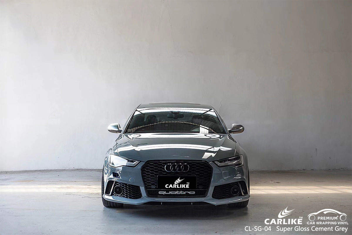 CL-SG-04 super gloss cement grey car wrap vinyl for AUDI