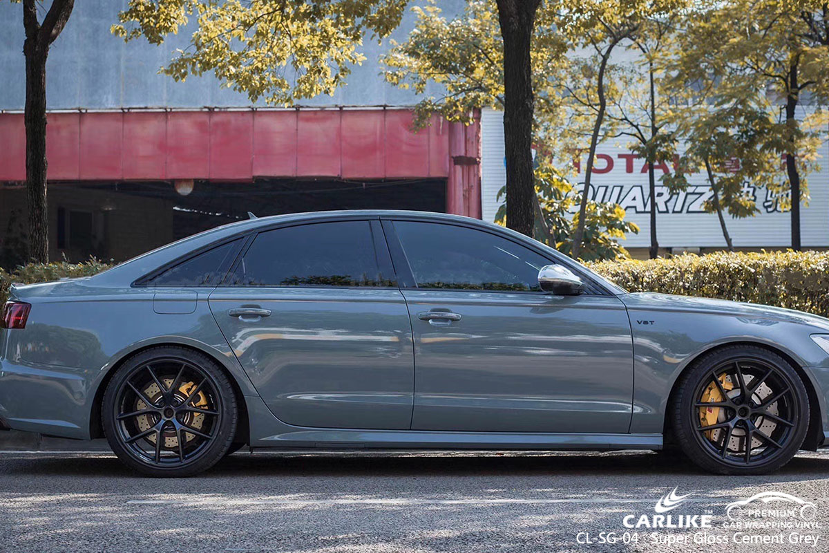 CL-SG-04 super gloss cement grey car wrap vinyl for AUDI