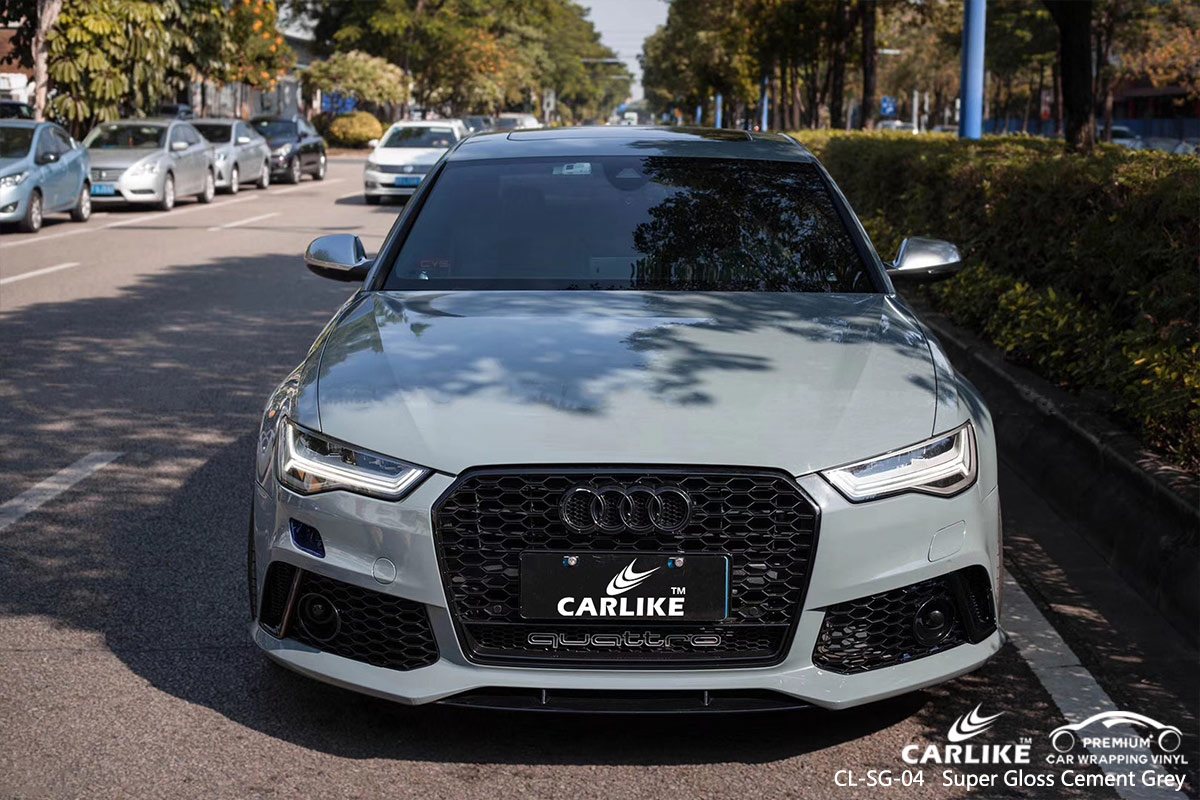 CL-SG-04 super gloss cement grey car wrap vinyl for AUDI