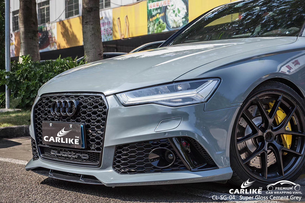 CL-SG-04 super gloss cement grey car wrap vinyl for AUDI