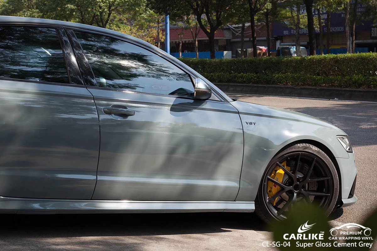 CL-SG-04 super gloss cement grey car wrap vinyl for AUDI