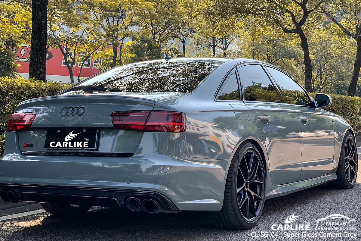 CL-SG-04 super gloss cement grey car wrap vinyl for AUDI