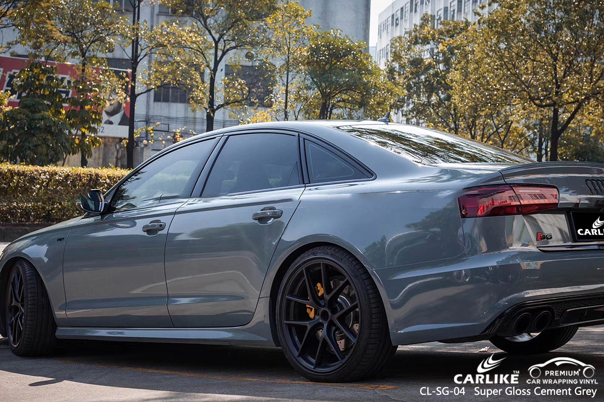 CL-SG-04 super gloss cement grey car wrap vinyl for AUDI