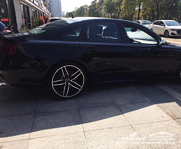 CL-SV-01 سوبر الفينيل اللامع الأسود الفينيل التفاف سيارتي لأودي بربادوس