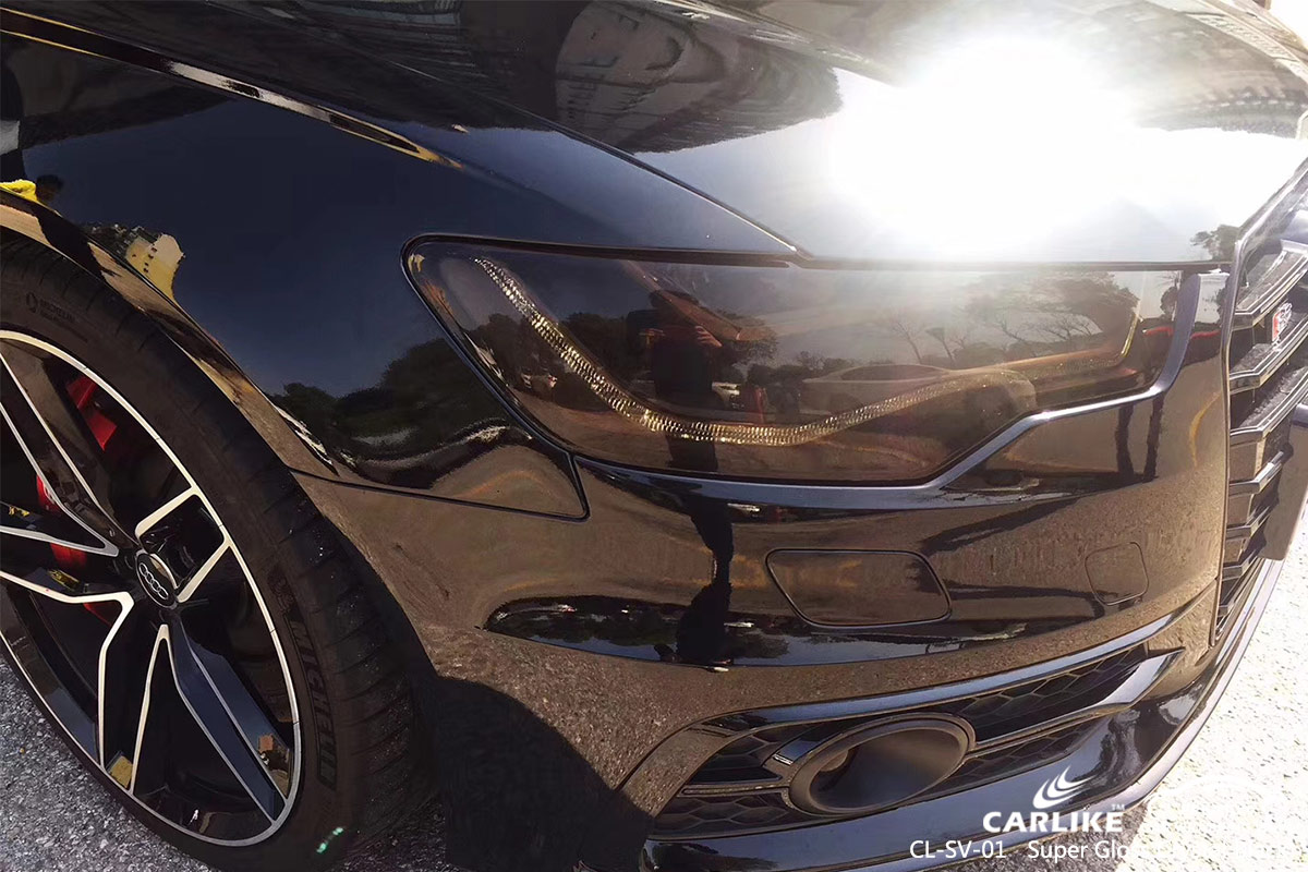 CL-SV-01 SUPER GLOSS CRYSTAL BLACK CAR WRAP VINYL for AUDI