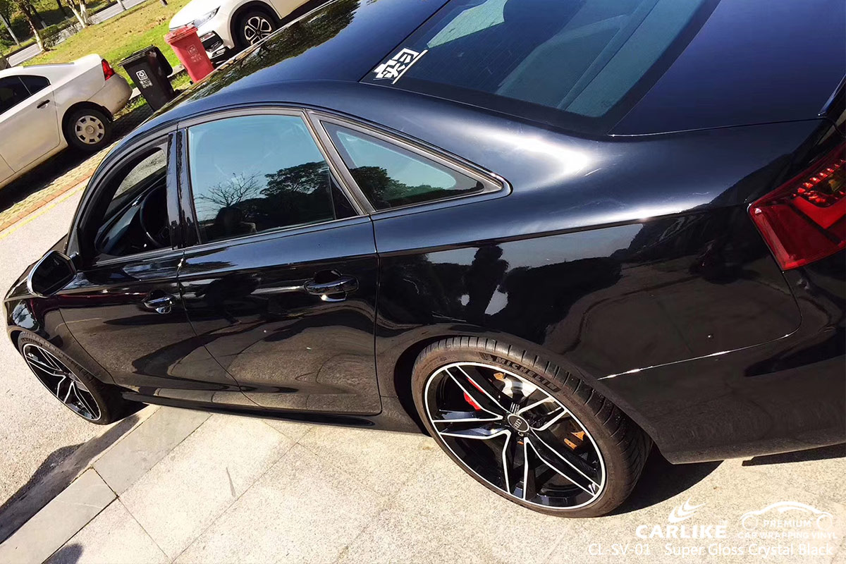 CL-SV-01 SUPER GLOSS CRYSTAL BLACK CAR WRAP VINYL for AUDI