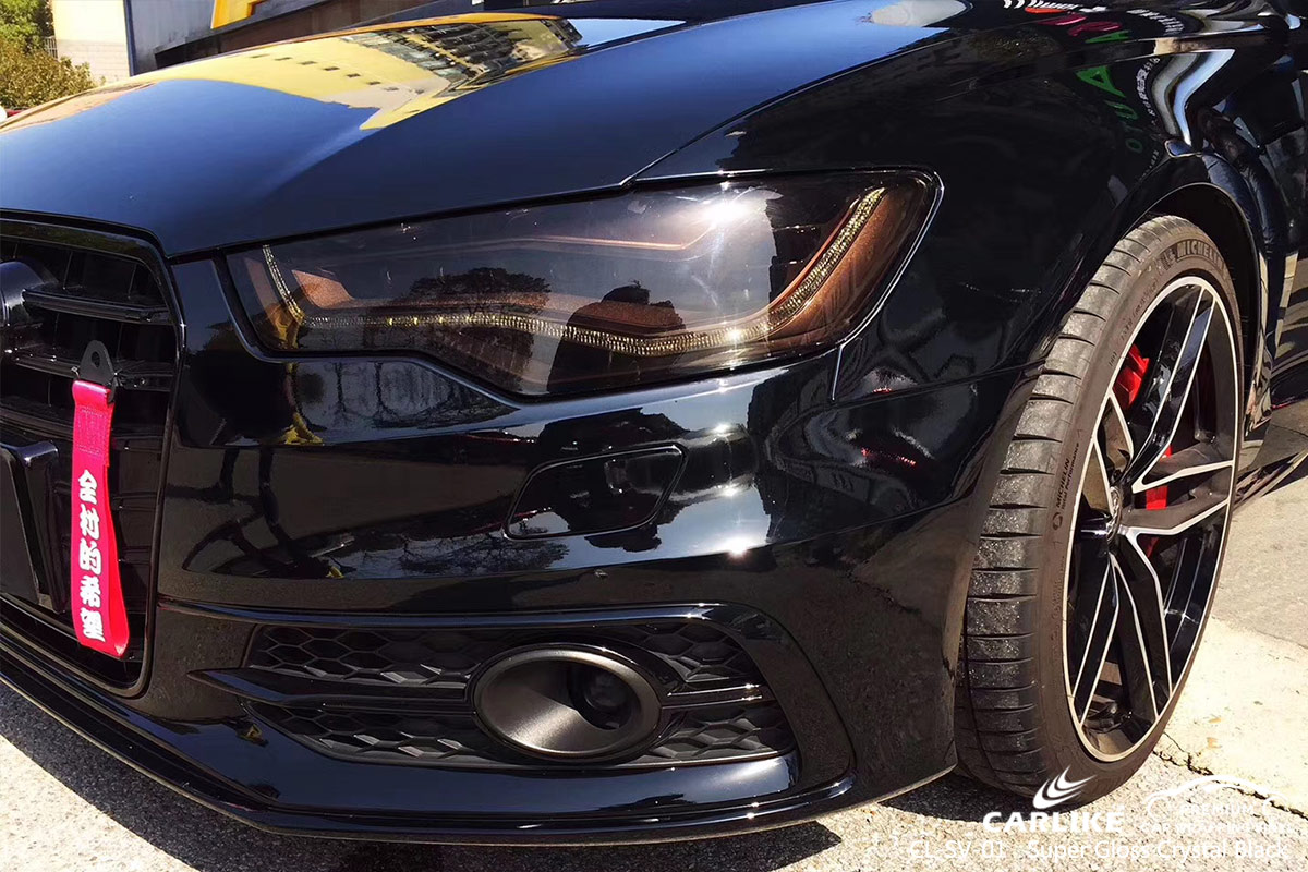 CL-SV-01 SUPER GLOSS CRYSTAL BLACK CAR WRAP VINYL for AUDI