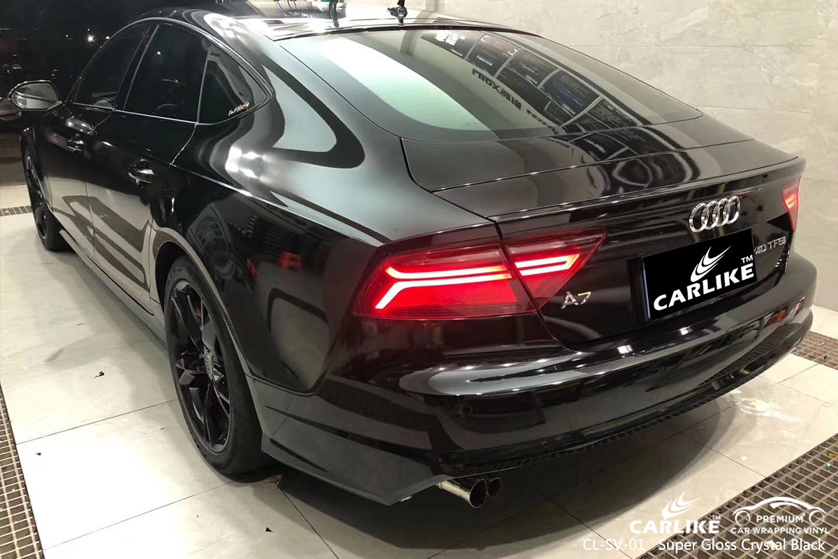 CL-SV-01 SUPER GLOSS CRYSTAL BLACK CAR WRAP VINYL for AUDI