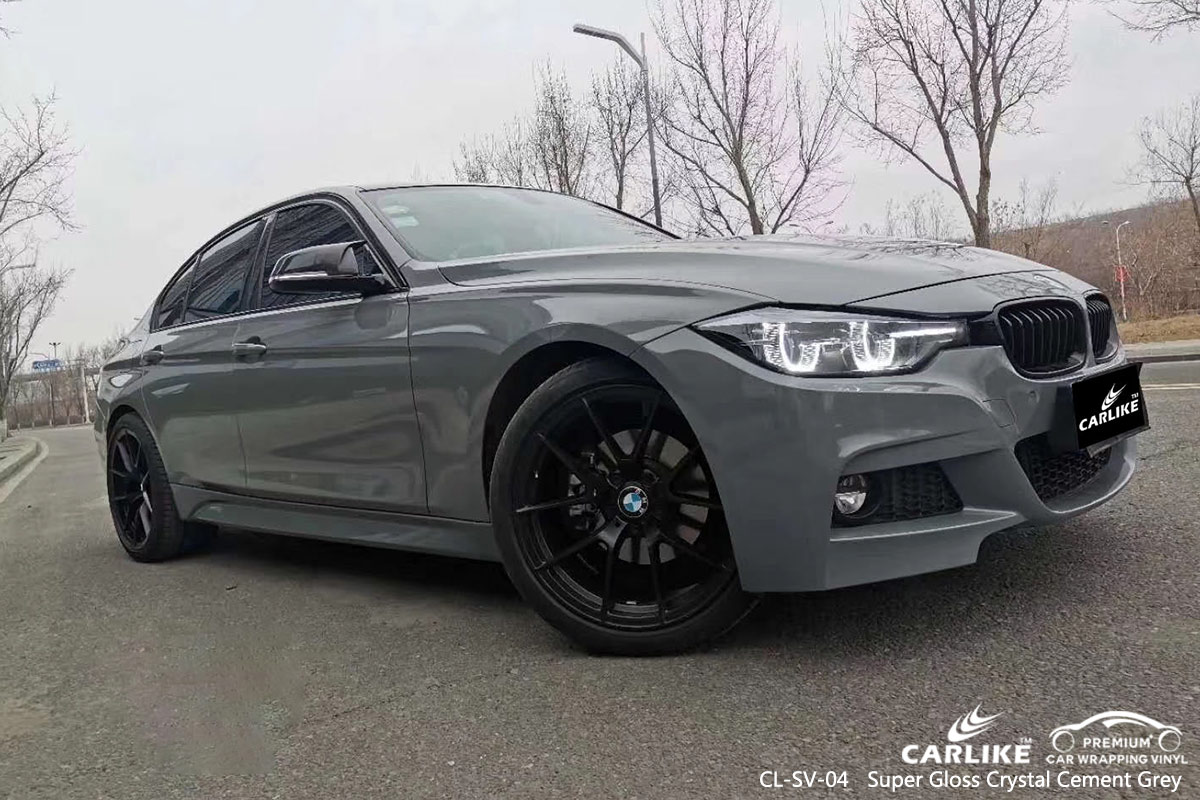 CL-SV-04 SUPER GLOSS CRYSTAL CEMENT GREY CAR WRAP VINYL for BMW