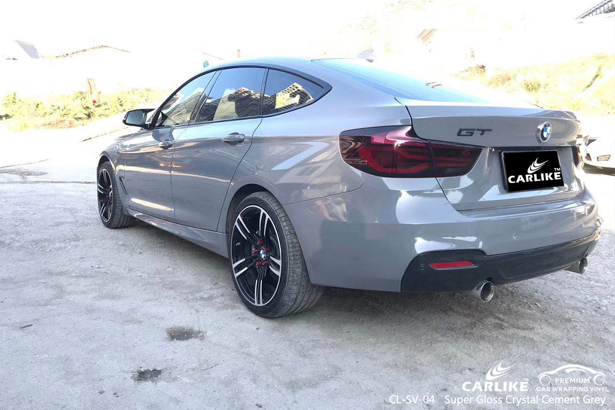 CL-SV-04 SUPER GLOSS CRYSTAL CEMENT GREY CAR WRAP VINYL for BMW