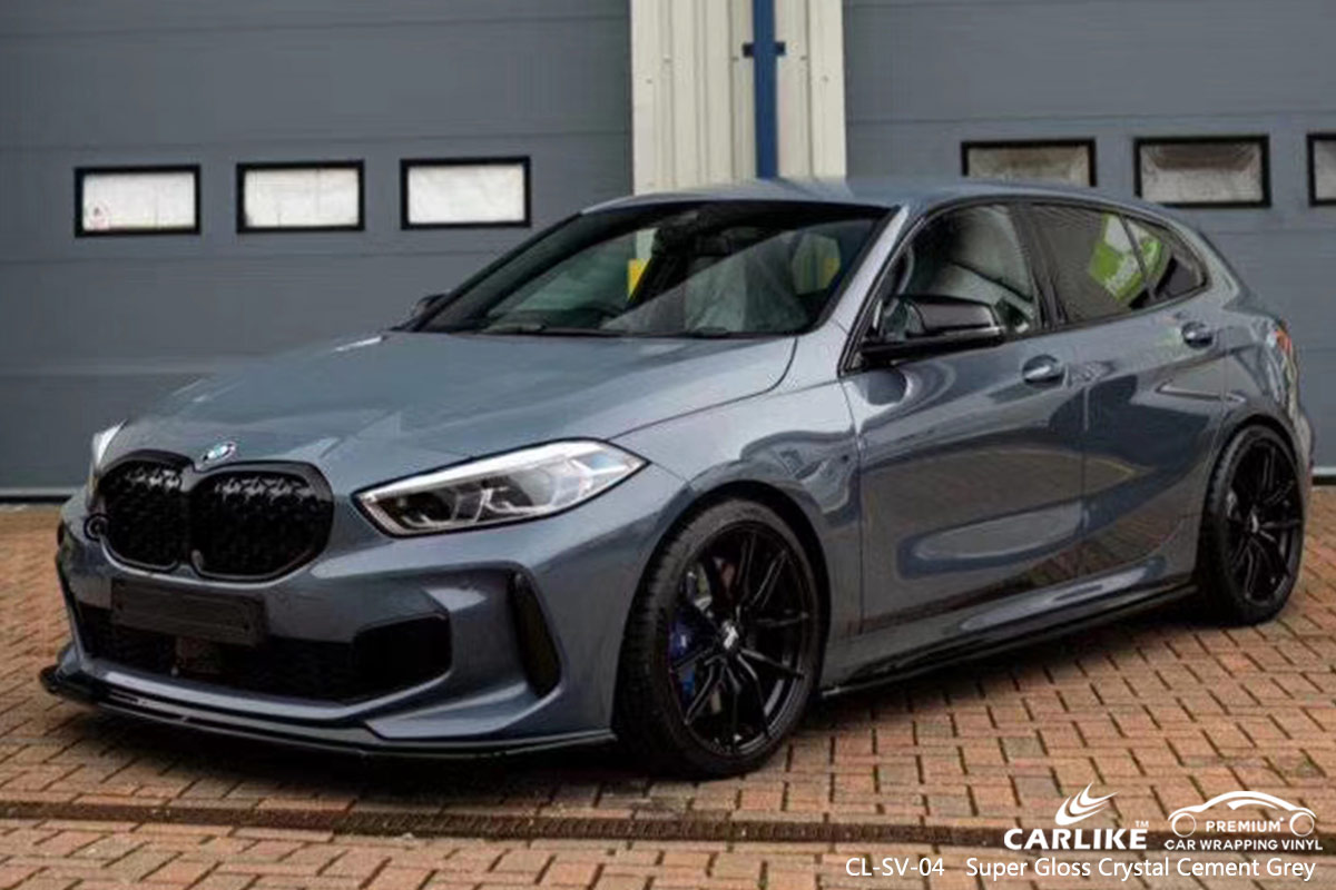 CL-SV-04 super gloss crystal cement grey car wrap vinyl for BMW