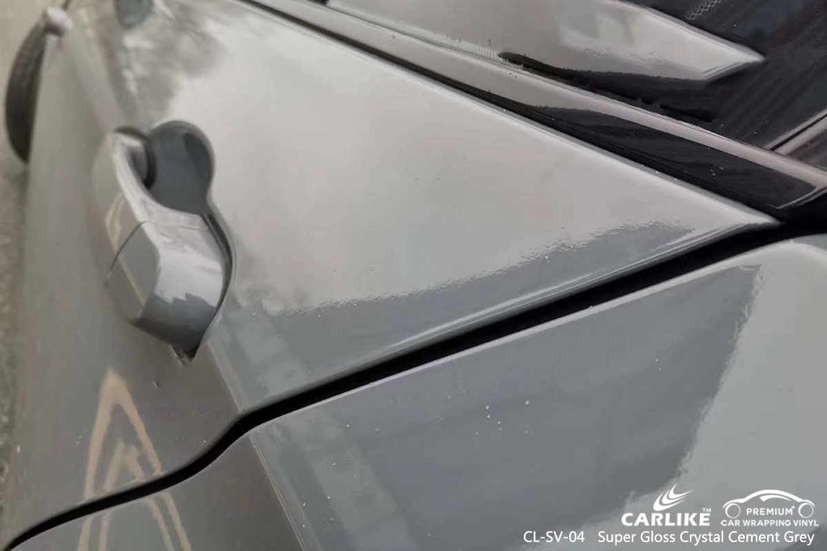 CL-SV-04 SUPER GLOSS CRYSTAL CEMENT GREY CAR WRAP VINYL for BMW