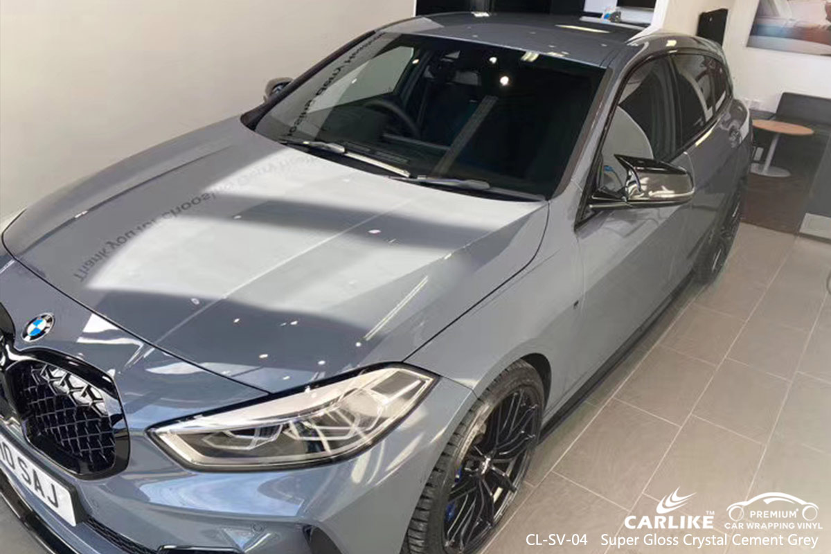 CL-SV-04 super gloss crystal cement grey car wrap vinyl for BMW