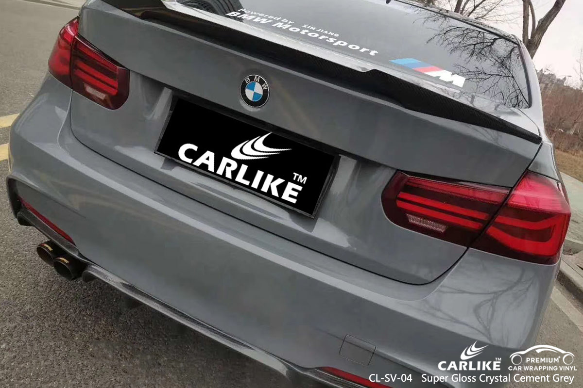 CL-SV-04 SUPER GLOSS CRYSTAL CEMENT GREY CAR WRAP VINYL for BMW