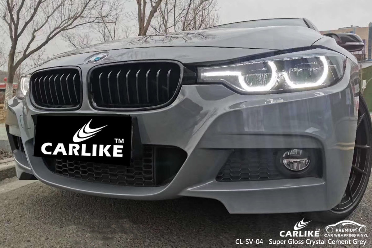 CL-SV-04 SUPER GLOSS CRYSTAL CEMENT GREY CAR WRAP VINYL for BMW