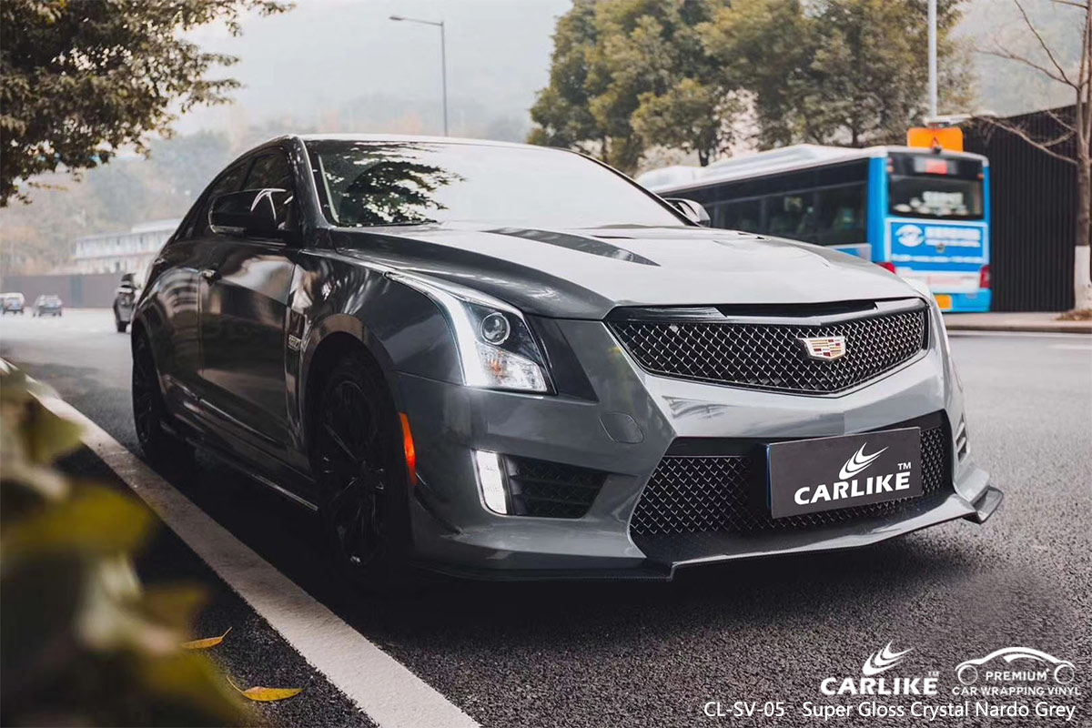 CL-SV-05 SUPER GLOSS CRYSTAL NARDO GREY CAR WRAP VINYL for CADILLAC