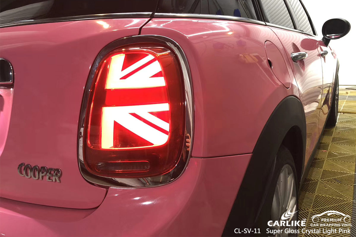CL-SV-11 super gloss crystal light pink car wrap vinyl for MINI