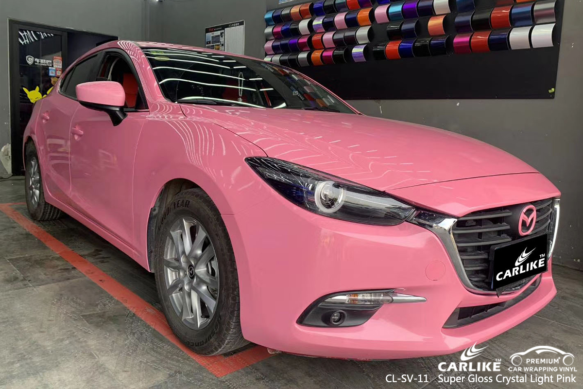 CL-SV-11 super gloss crystal light pink car high gloss vinyl wrap for MAZDA Cuba