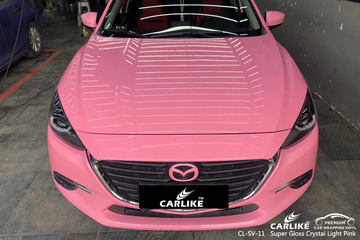 CL-SV-11 super gloss crystal light pink car high gloss vinyl wrap for MAZDA Cuba