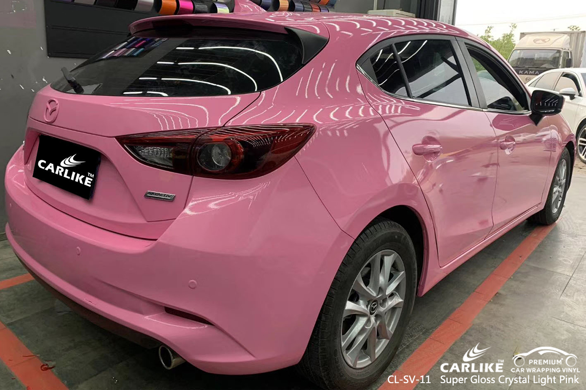 CL-SV-11 super gloss crystal light pink car high gloss vinyl wrap for MAZDA Cuba