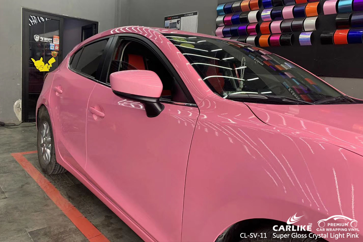 CL-SV-11 super gloss crystal light pink car high gloss vinyl wrap for MAZDA Cuba