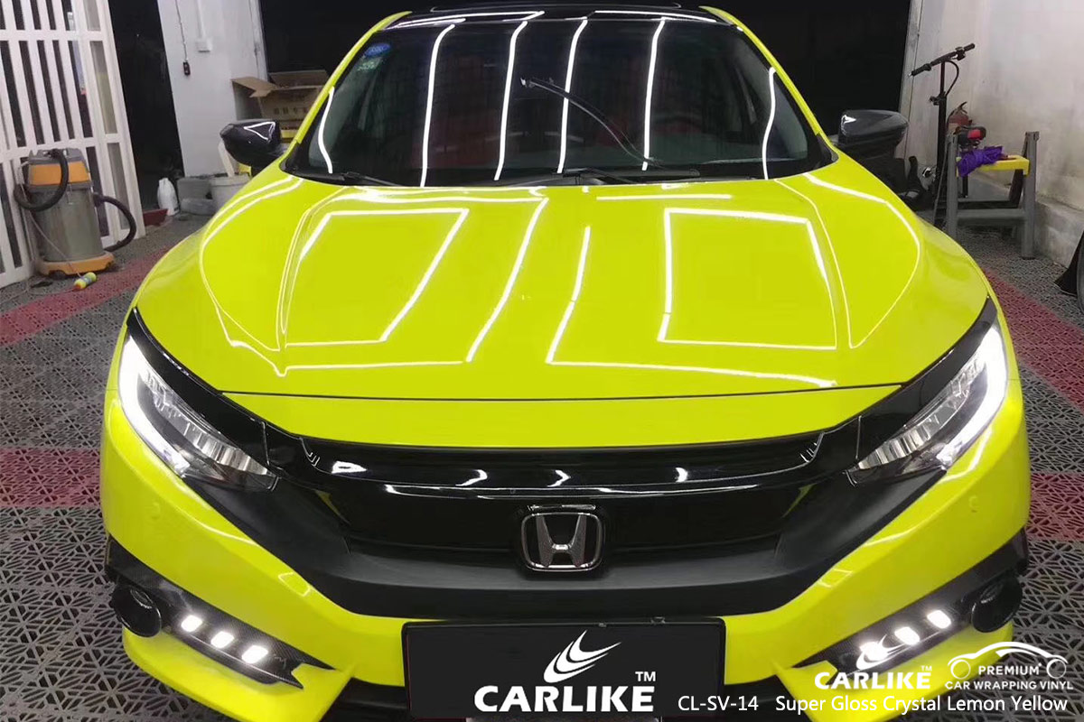 CL-SV-14 SUPER GLOSS CRYSTAL LEMON YELLOW CAR WRAP VINYL for HONDA
